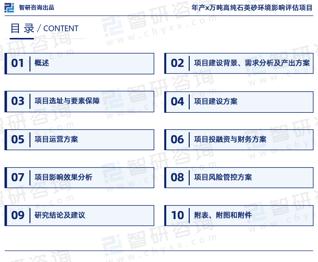 《年产x万吨高纯石英砂环境影响评估项目可行性研究报告》 目录